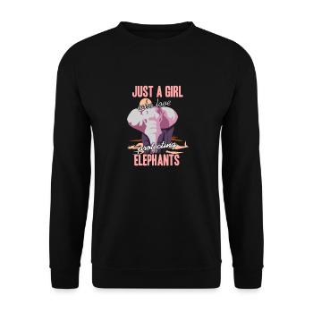 Juste une fille qui aime protéger les éléphants animal - Sweat-shirt Unisexe - noir - Devant - Alina (178cm) & Michal (187cm)