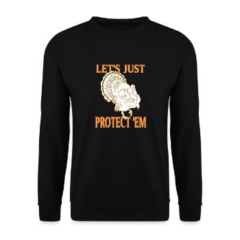 Protégeons-les simplement dinde rétro Animal Lover - Sweat-shirt Unisexe - noir - Devant - Alina (178cm) & Michal (187cm)