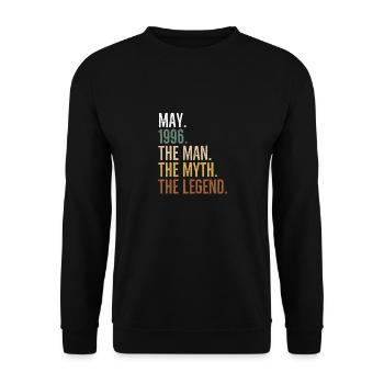 May 1996 The Man The Myth The Legend - Unisex Sweatshirt - black - Front - Alina (178cm) & Michal (187cm)