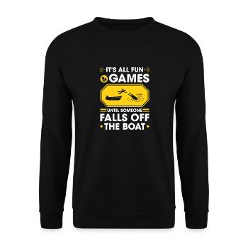 Gator Hunting All Fun and Games, Funny Alligator - Unisex Sweatshirt - black - Front - Alina (178cm) & Michal (187cm)