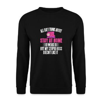 All I Day I Think About Stay At Home Work MOM - Unisex Sweatshirt - black - Front - Alina (178cm) & Michal (187cm)