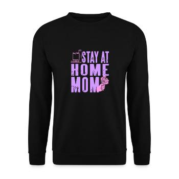 Retro Vintage Stay At Home MOM Awesome Designs - Unisex Sweatshirt - black - Front - Alina (178cm) & Michal (187cm)