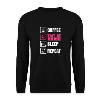 Coffee Stay At Home Sleep Repeat Working MOM - Unisex Sweatshirt - black - Front - Alina (178cm) & Michal (187cm)