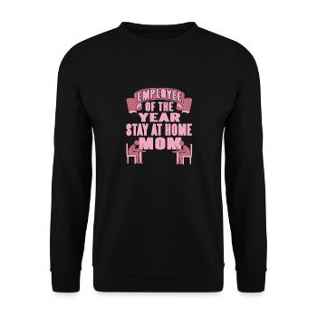 Employee Of The Year Stay At Home MOM Retro Funny - Unisex Sweatshirt - black - Front - Alina (178cm) & Michal (187cm)