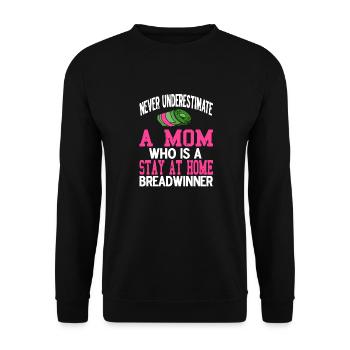 A MOM Who Is A Stay At Home Breadwinner Retro - Unisex Pullover - Schwarz - Vorne - Alina (178cm) & Michal (187cm)
