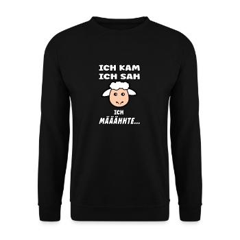 Sheep saying - Funny design with sheep - Unisex Sweatshirt - black - Front - Alina (178cm) & Michal (187cm)