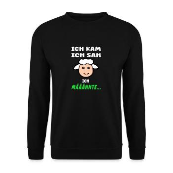 Sheep saying - Funny design with sheep - Unisex Sweatshirt - black - Front - Alina (178cm) & Michal (187cm)