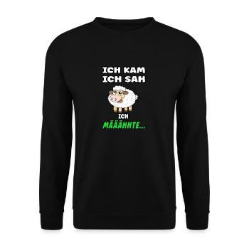 Sheep saying - Funny design with sheep - Unisex Sweatshirt - black - Front - Alina (178cm) & Michal (187cm)