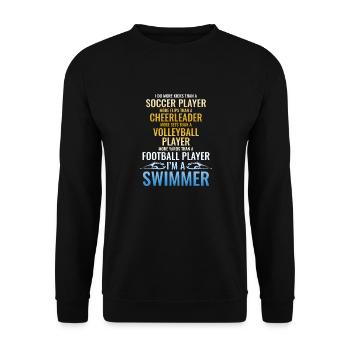 Lustiges Schwimmen Schwimmer - Unisex Pullover - Schwarz - Vorne - Alina (178cm) & Michal (187cm)
