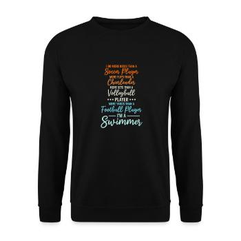 Lustiges Schwimmen Schwimmer - Unisex Pullover - Schwarz - Vorne - Alina (178cm) & Michal (187cm)
