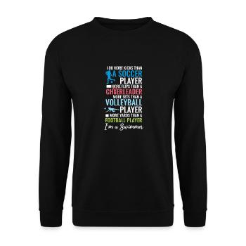 Lustiges Schwimmen Schwimmer - Unisex Pullover - Schwarz - Vorne - Alina (178cm) & Michal (187cm)
