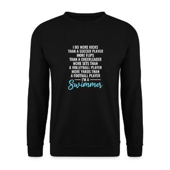 Lustiges Schwimmen Schwimmer - Unisex Pullover - Schwarz - Vorne - Alina (178cm) & Michal (187cm)