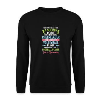 Lustiges Schwimmen Schwimmer - Unisex Pullover - Schwarz - Vorne - Alina (178cm) & Michal (187cm)