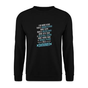 Lustiges Schwimmen Schwimmer - Unisex Pullover - Schwarz - Vorne - Alina (178cm) & Michal (187cm)