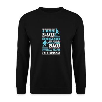 Lustiges Schwimmen Schwimmer - Unisex Pullover - Schwarz - Vorne - Alina (178cm) & Michal (187cm)