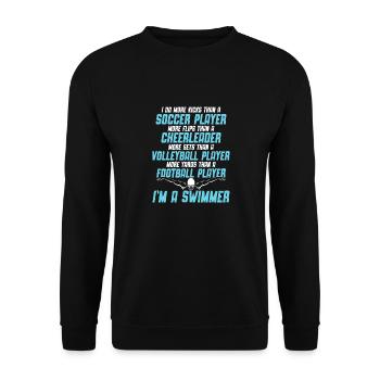 Lustiges Schwimmen Schwimmer - Unisex Pullover - Schwarz - Vorne - Alina (178cm) & Michal (187cm)
