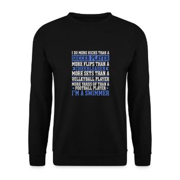 Lustiges Schwimmen Schwimmer - Unisex Pullover - Schwarz - Vorne - Alina (178cm) & Michal (187cm)