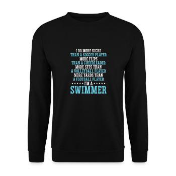 Lustiges Schwimmen Schwimmer - Unisex Pullover - Schwarz - Vorne - Alina (178cm) & Michal (187cm)