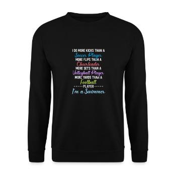 Lustiges Schwimmen Schwimmer - Unisex Pullover - Schwarz - Vorne - Alina (178cm) & Michal (187cm)