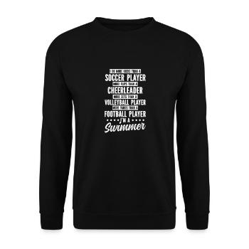 Lustiges Schwimmen Schwimmer - Unisex Pullover - Schwarz - Vorne - Alina (178cm) & Michal (187cm)