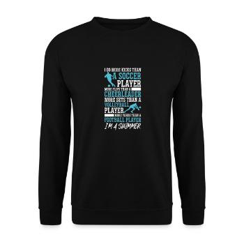 Lustiges Schwimmen Schwimmer - Unisex Pullover - Schwarz - Vorne - Alina (178cm) & Michal (187cm)