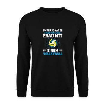 Volleyball Frau Geschenkidee - Unisex Pullover - Schwarz - Vorne - Alina (178cm) & Michal (187cm)