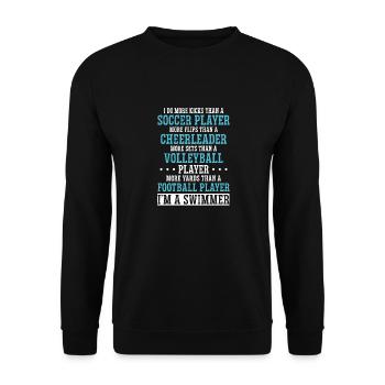 Lustiges Schwimmen Schwimmer - Unisex Pullover - Schwarz - Vorne - Alina (178cm) & Michal (187cm)