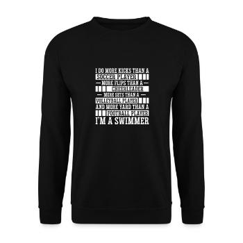 Lustiges Schwimmen Schwimmer - Unisex Pullover - Schwarz - Vorne - Alina (178cm) & Michal (187cm)