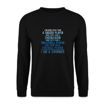 Lustiges Schwimmen Schwimmer - Unisex Pullover - Schwarz - Vorne - Alina (178cm) & Michal (187cm)