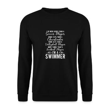 Lustiges Schwimmen Schwimmer - Unisex Pullover - Schwarz - Vorne - Alina (178cm) & Michal (187cm)