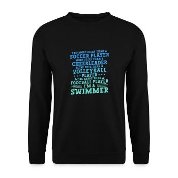 Lustiges Schwimmen Schwimmer - Unisex Pullover - Schwarz - Vorne - Alina (178cm) & Michal (187cm)