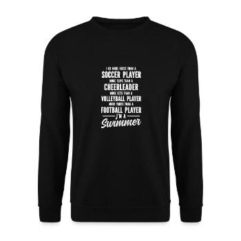 Lustiges Schwimmen Schwimmer - Unisex Pullover - Schwarz - Vorne - Alina (178cm) & Michal (187cm)