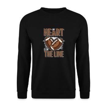 Mon cœur bat pour le football de ligne offensive - Sweat-shirt Unisexe - noir - Devant - Alina (178cm) & Michal (187cm)