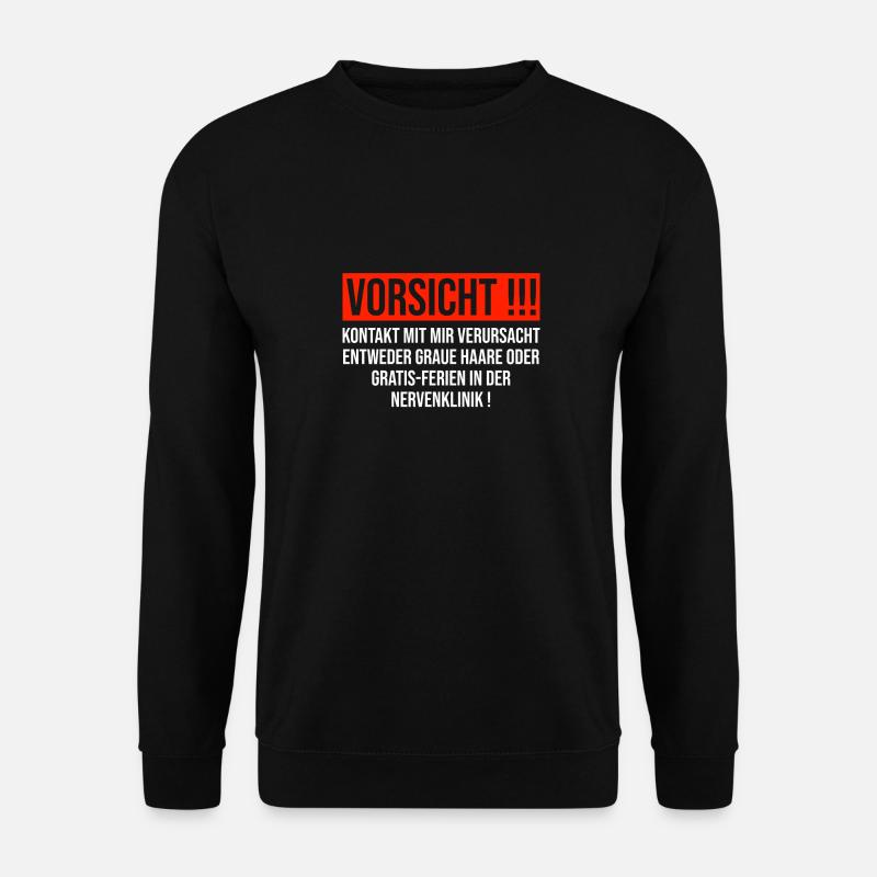 Vorsicht Kontakt - Unisex Pullover - Schwarz