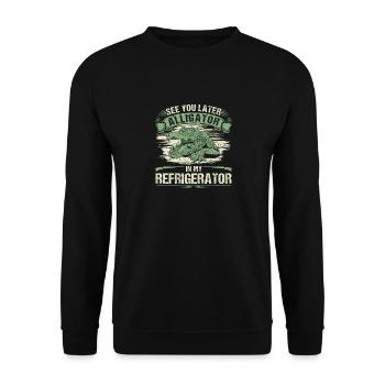 Vintage Gator Hunting, See You Later Alligator - Unisex Pullover - Schwarz - Vorne - Alina (178cm) & Michal (187cm)