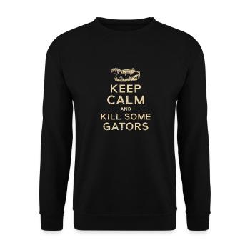 Alligator Hunter, Keep Calm Gator Hunting - Unisex Sweatshirt - black - Front - Alina (178cm) & Michal (187cm)