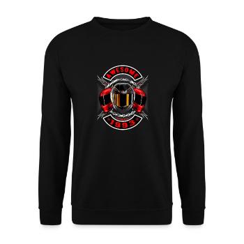 Awesome since 1993, Biker Geburtstag - Unisex Pullover - Schwarz - Vorne - Alina (178cm) & Michal (187cm)