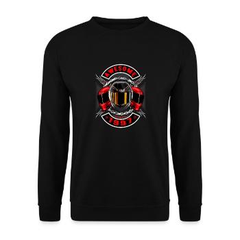Awesome since 1997, Biker Geburtstag - Unisex Pullover - Schwarz - Vorne - Alina (178cm) & Michal (187cm)