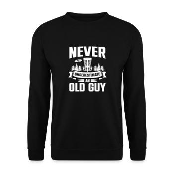 Never Underestimate An Old Guy Disc Golf Course - Unisex Sweatshirt - black - Front - Alina (178cm) & Michal (187cm)