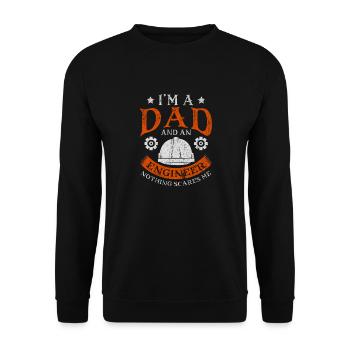 Im A Dad And Engineer Nothing Scares Me Vater - Unisex Pullover - Schwarz - Vorne - Alina (178cm) & Michal (187cm)