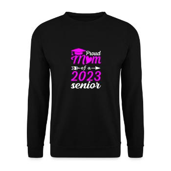 Lustige Stolze Mutter Eines Abschlussgeschenks - Unisex Pullover - Schwarz - Vorne - Alina (178cm) & Michal (187cm)