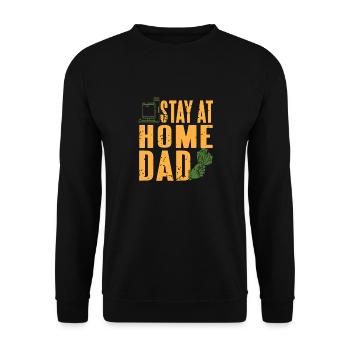 Retro Vintage Stay At Home DAD Awesome Designs - Unisex Sweatshirt - black - Front - Alina (178cm) & Michal (187cm)