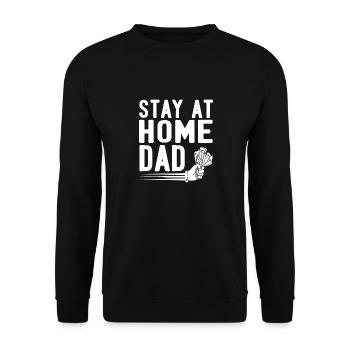 Stay At Home DAD Awesome Working Dad T-Shirt - Unisex Sweatshirt - black - Front - Alina (178cm) & Michal (187cm)