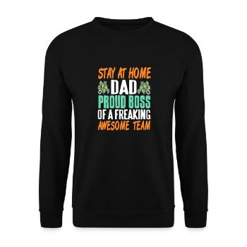 Restez à la maison DAD Fier Boss De Freaking Awesome - Sweat-shirt Unisexe - noir - Devant - Alina (178cm) & Michal (187cm)