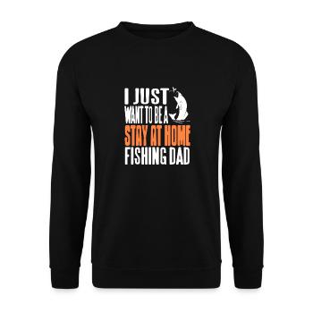 I Just Want To Be A Stay At Home Fishing DAD Retro - Unisex Sweatshirt - black - Front - Alina (178cm) & Michal (187cm)