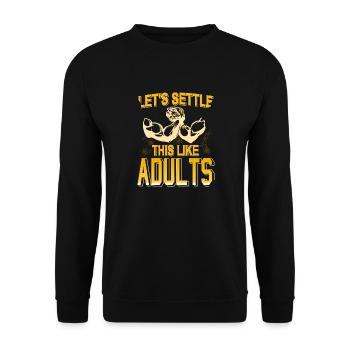 Let's Settle This Like Adults Retro Arm Wrestling - Unisex Sweatshirt - black - Front - Alina (178cm) & Michal (187cm)