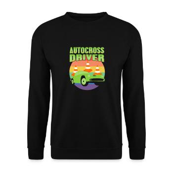 Autocross Driver Retro Autocross Designs - Unisex Pullover - Schwarz - Vorne - Alina (178cm) & Michal (187cm)