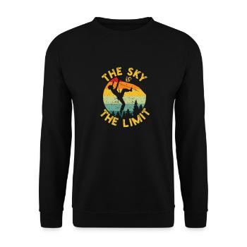 The sky is the limit Retro Rock Climbing - Unisex Sweatshirt - black - Front - Alina (178cm) & Michal (187cm)