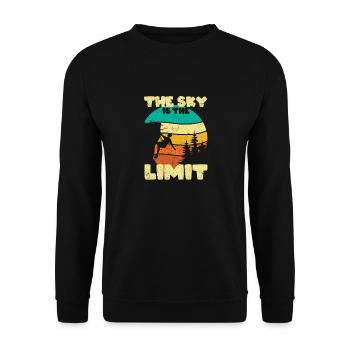 retro vintage The sky is the limit Climbing - Unisex Sweatshirt - black - Front - Alina (178cm) & Michal (187cm)