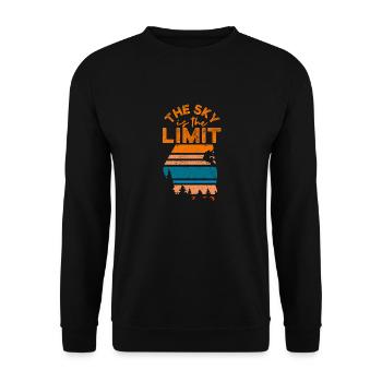 Le ciel est la limite Retro Escalade - Sweat-shirt Unisexe - noir - Devant - Alina (178cm) & Michal (187cm)